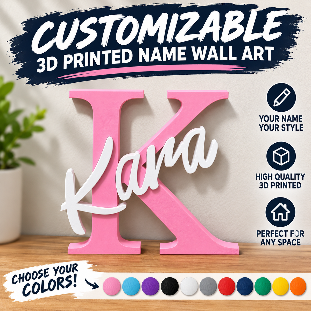 Customizable Name Wall Art - MADE TO ORDER